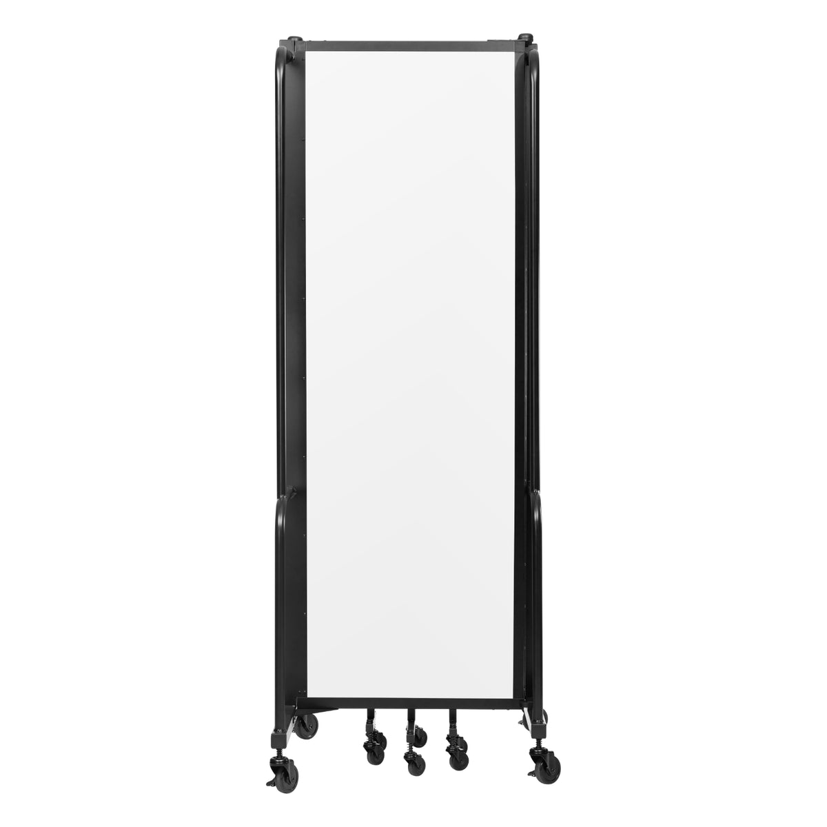 Robo Whiteboard Room Divider with Black Frame, 6' Height, 5 Sections