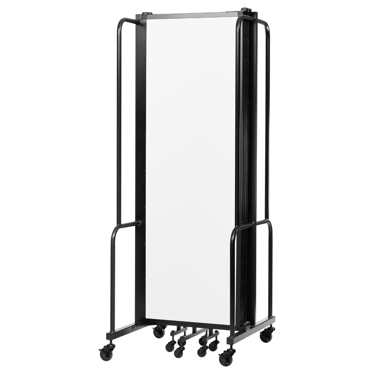 Robo Whiteboard Room Divider with Black Frame, 6' Height, 5 Sections