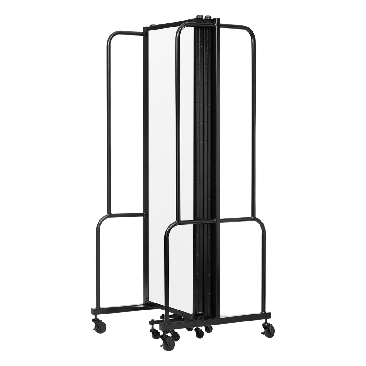 Robo Whiteboard Room Divider with Black Frame, 6' Height, 5 Sections