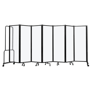 Robo Frosted Acrylic Room Divider with Black Frame, 6' Height, 7 Sections