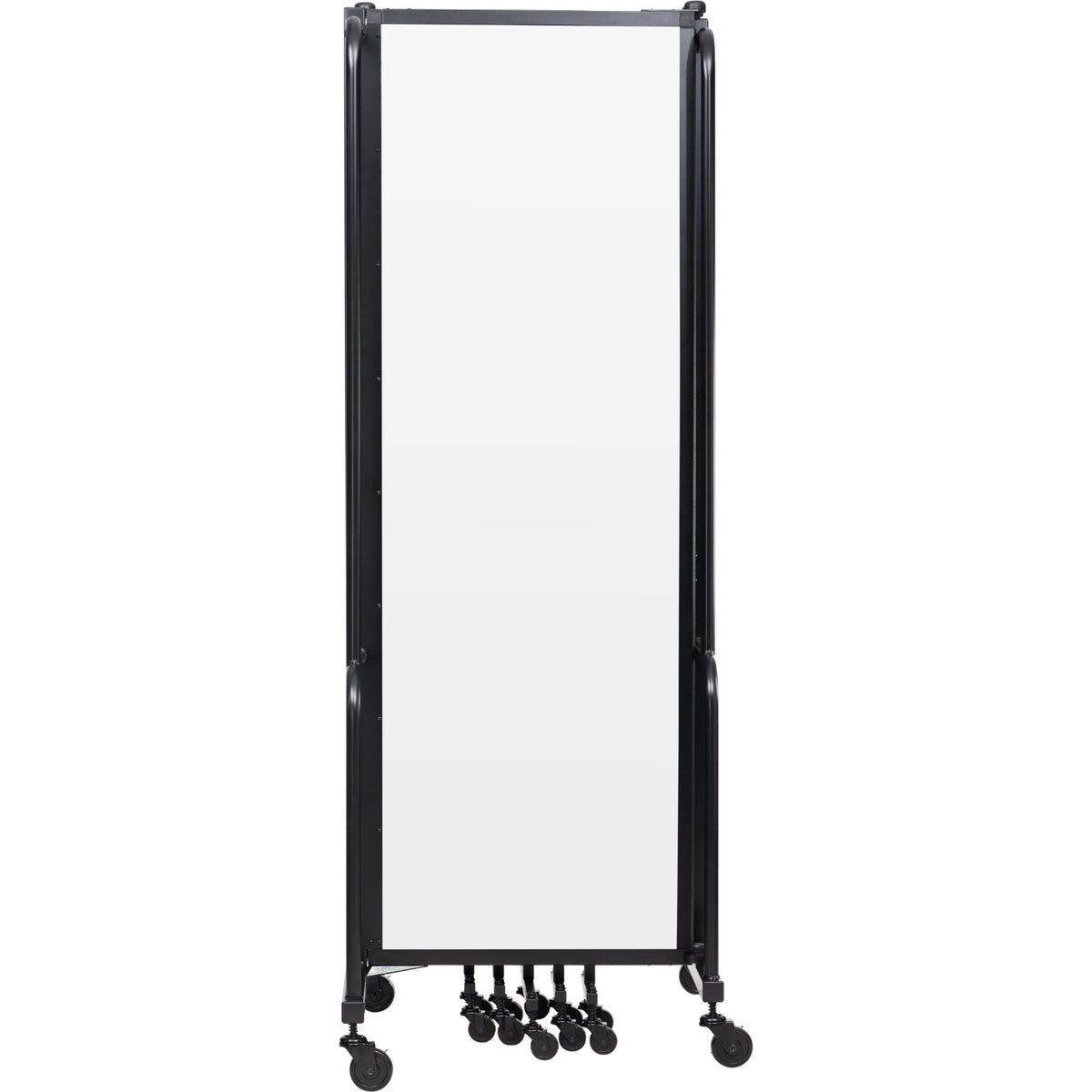Robo Frosted Acrylic Room Divider with Black Frame, 6' Height, 7 Sections
