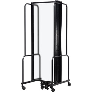 Robo Frosted Acrylic Room Divider with Black Frame, 6' Height, 7 Sections