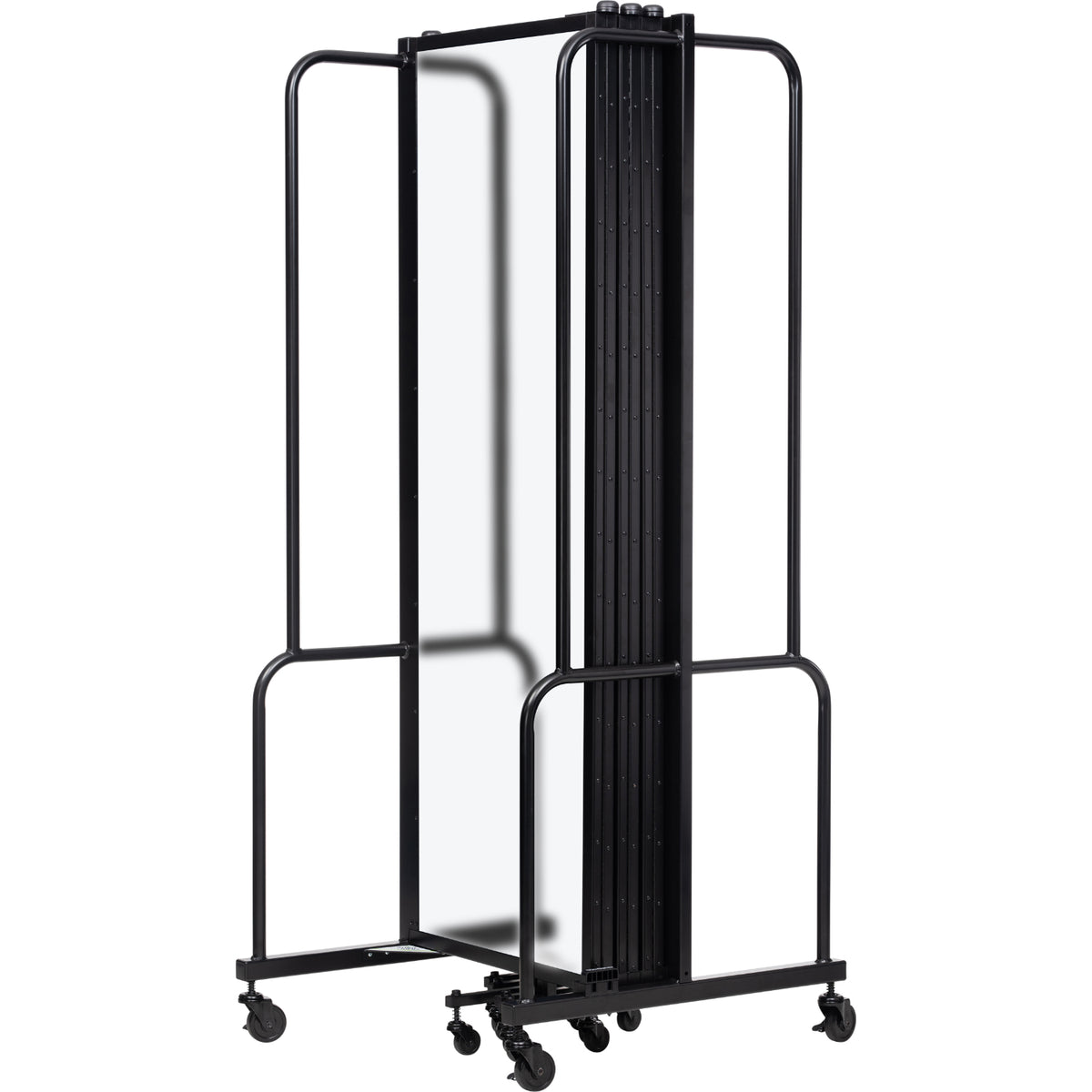 Robo Frosted Acrylic Room Divider with Black Frame, 6' Height, 7 Sections
