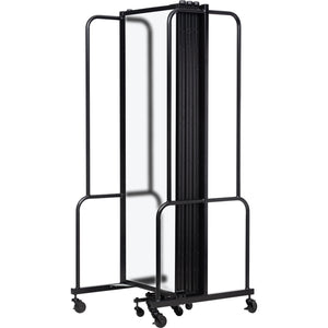 Robo Frosted Acrylic Room Divider with Black Frame, 6' Height, 7 Sections