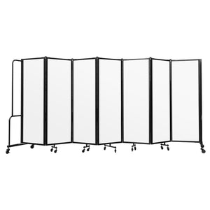 Robo Whiteboard Room Divider with Black Frame, 6' Height, 7 Sections