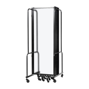 Robo Frosted Acrylic Room Divider with Black Frame, 6' Height, 9 Sections