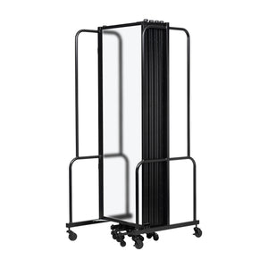 Robo Frosted Acrylic Room Divider with Black Frame, 6' Height, 9 Sections