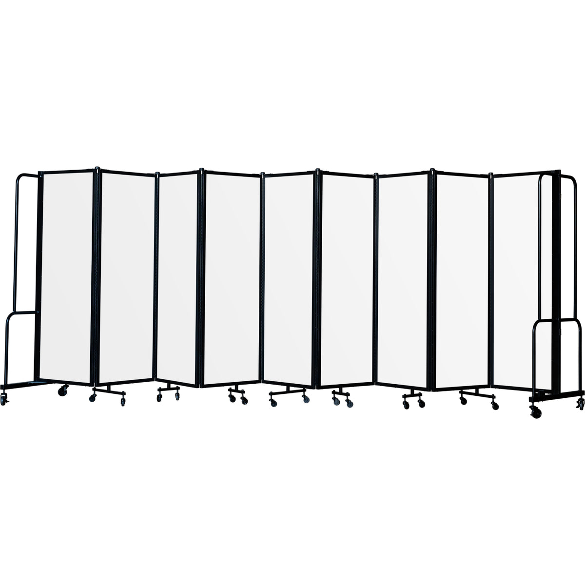 Robo Whiteboard Room Divider with Black Frame, 6' Height, 9 Sections