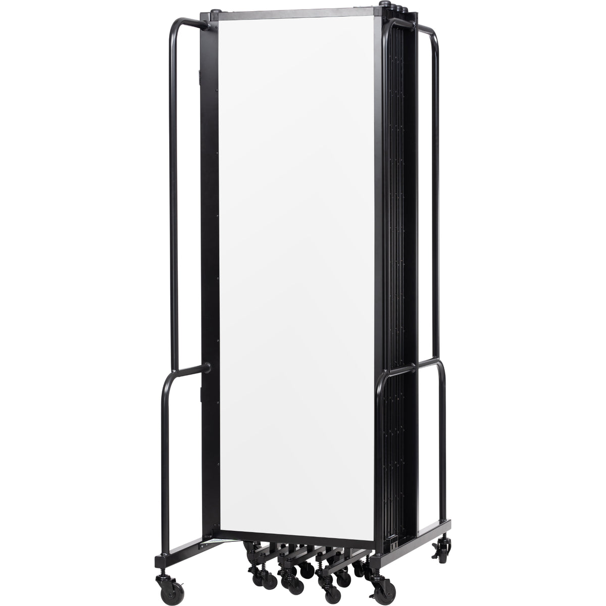 Robo Whiteboard Room Divider with Black Frame, 6' Height, 9 Sections