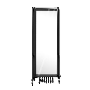 Robo Clear Acrylic Room Divider with Black Frame, 6' Height, 11 Sections,