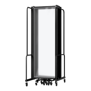 Robo Frosted Acrylic Room Divider with Black Frame, 6' Height, 11 Sections