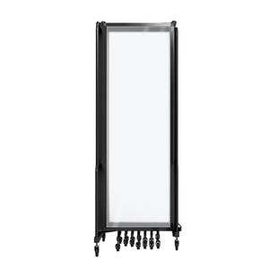 Robo Frosted Acrylic Room Divider with Black Frame, 6' Height, 11 Sections