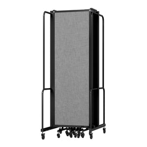 Robo Room Divider with PET Tackable Panels, Black Frame, 6' Height, 11 Sections