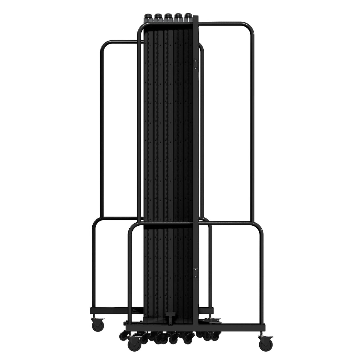 Robo Room Divider with PET Tackable Panels, Black Frame, 6' Height, 11 Sections