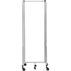 Robo Clear Acrylic Room Divider with Grey Frame, 6' Height, 3 Sections