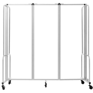 Robo Clear Acrylic Room Divider with Grey Frame, 6' Height, 3 Sections