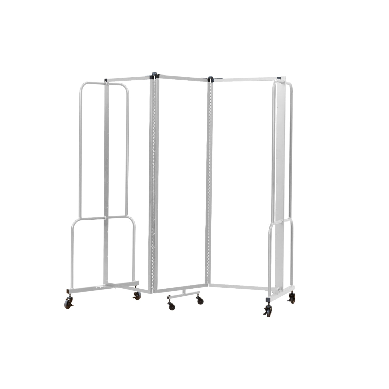 NPS Room Divider, 6' Height, 3 Sections, Clear Acrylic Panels