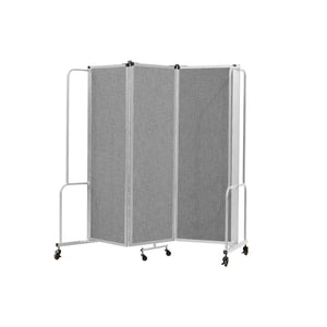 Robo Room Divider with PET Tackable Panels, Grey Frame, 6' Height, 3 Sections