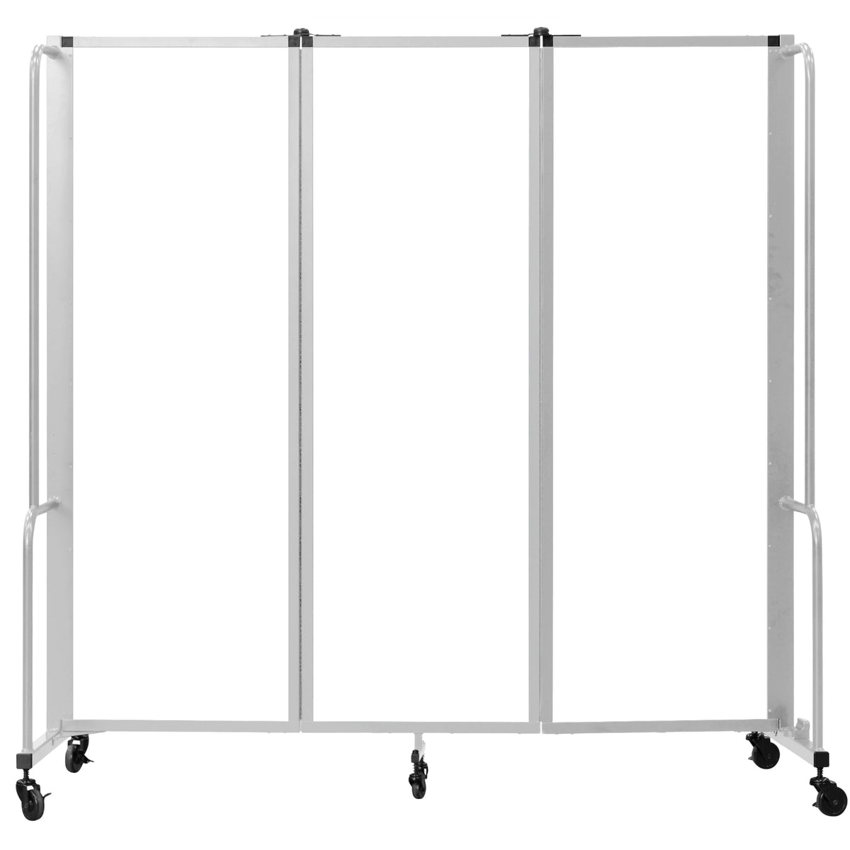 Robo Whiteboard Room Divider with Grey Frame, 6' Height, 3 Sections