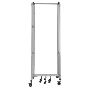 Robo Clear Acrylic Room Divider with Grey Frame, 6' Height, 5 Sections