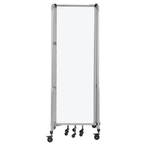 Robo Frosted Acrylic Room Divider with Grey Frame, 6' Height, 5 Sections