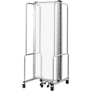 Robo Frosted Acrylic Room Divider with Grey Frame, 6' Height, 5 Sections