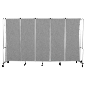 Robo Room Divider with PET Tackable Panels, Grey Frame, 6' Height, 5 Sections