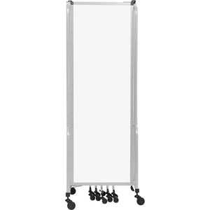 Robo Frosted Acrylic Room Divider with Grey Frame, 6' Height, 7 Sections