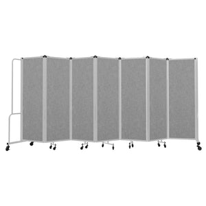 Robo Room Divider with PET Tackable Panels, Grey Frame, 6' Height, 7 Sections