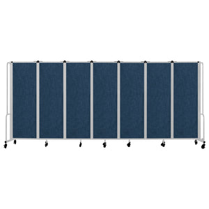 Robo Room Divider with PET Tackable Panels, Grey Frame, 6' Height, 7 Sections