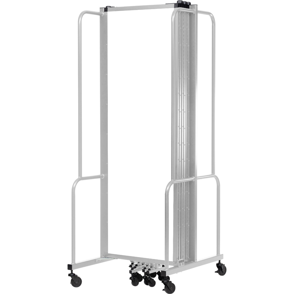 Robo Whiteboard Room Divider with Grey Frame, 6' Height, 7 Sections