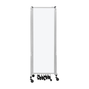 Robo Frosted Acrylic Room Divider with Grey Frame, 6' Height, 9 Sections