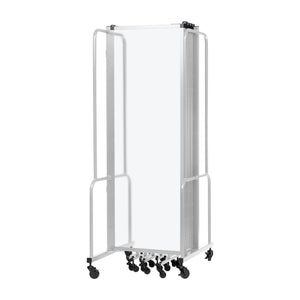 Robo Frosted Acrylic Room Divider with Grey Frame, 6' Height, 9 Sections