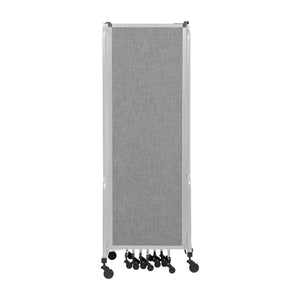 Robo Room Divider with PET Tackable Panels, Grey Frame, 6' Height, 9 Sections