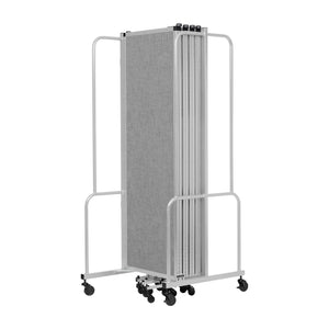 Robo Room Divider with PET Tackable Panels, Grey Frame, 6' Height, 9 Sections