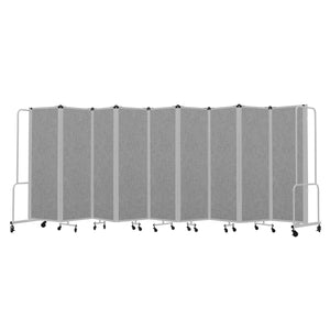 Robo Room Divider with PET Tackable Panels, Grey Frame, 6' Height, 9 Sections