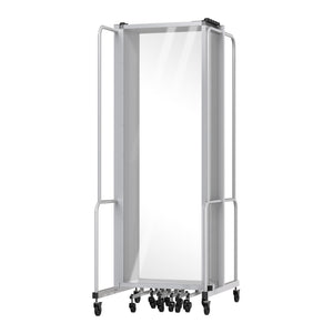 Robo Clear Acrylic Room Divider with Grey Frame, 6' Height, 11 Sections,