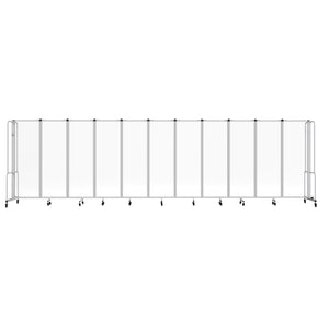 Robo Clear Acrylic Room Divider with Grey Frame, 6' Height, 11 Sections,