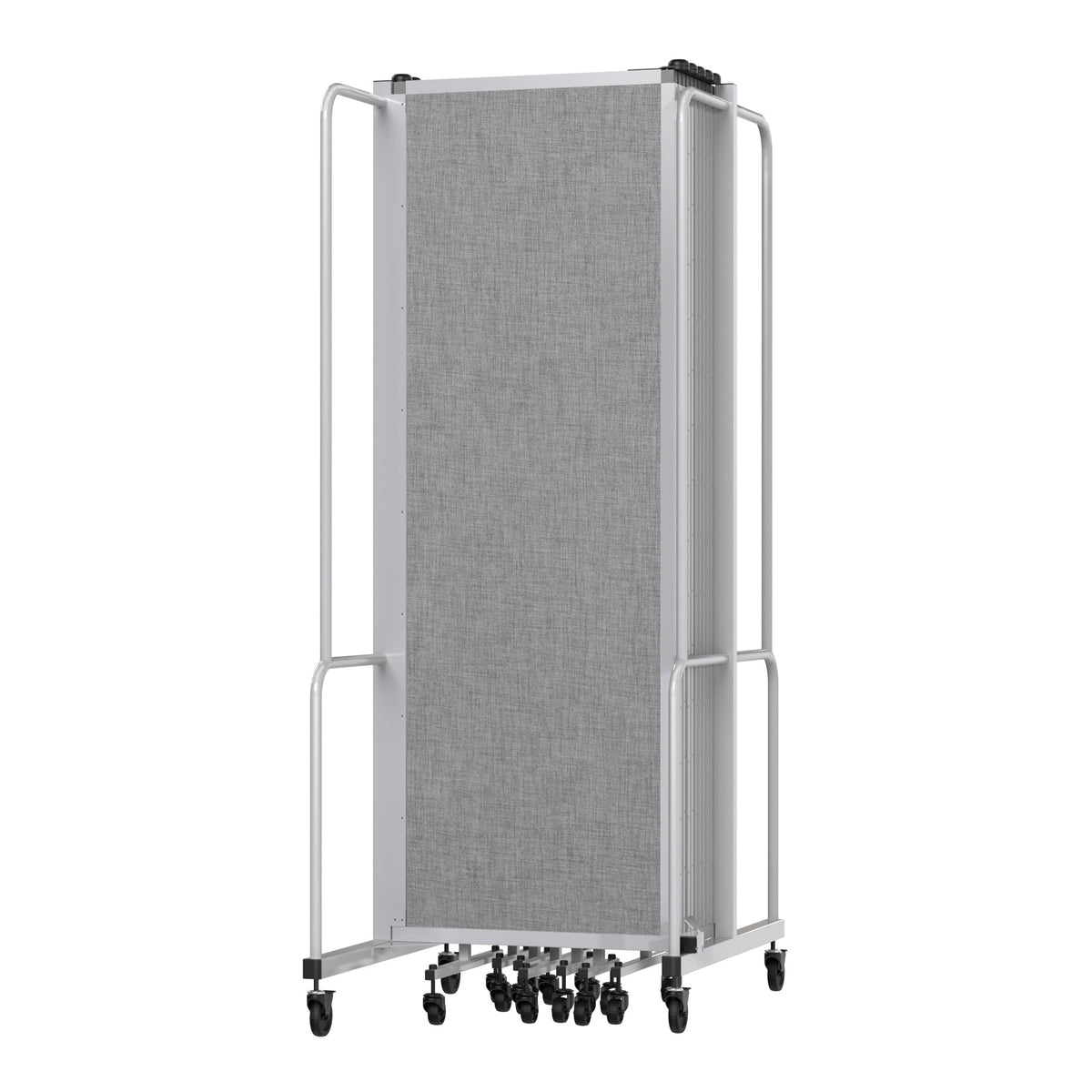 Robo Room Divider with PET Tackable Panels, Grey Frame, 6' Height, 11 Sections