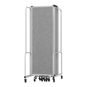Robo Room Divider with PET Tackable Panels, Grey Frame, 6' Height, 11 Sections
