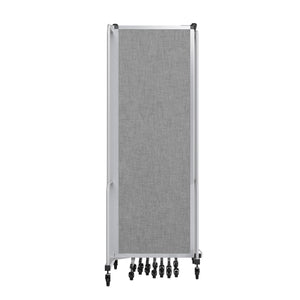 Robo Room Divider with PET Tackable Panels, Grey Frame, 6' Height, 11 Sections