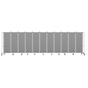 Robo Room Divider with PET Tackable Panels, Grey Frame, 6' Height, 11 Sections