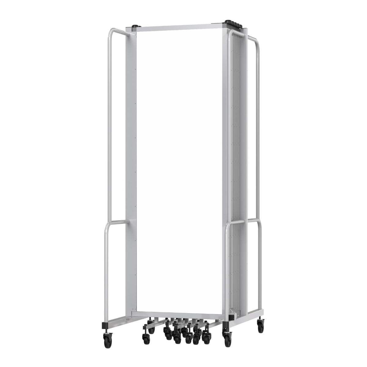 Robo Whiteboard Room Divider with Grey Frame, 6' Height, 11 Sections