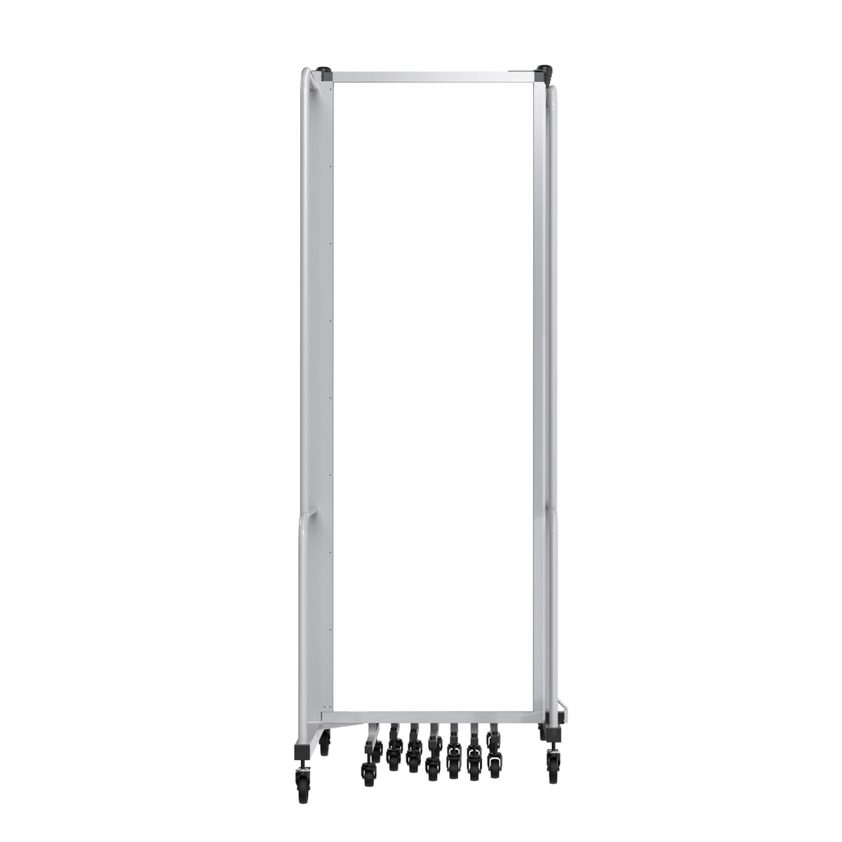 Robo Whiteboard Room Divider with Grey Frame, 6' Height, 11 Sections