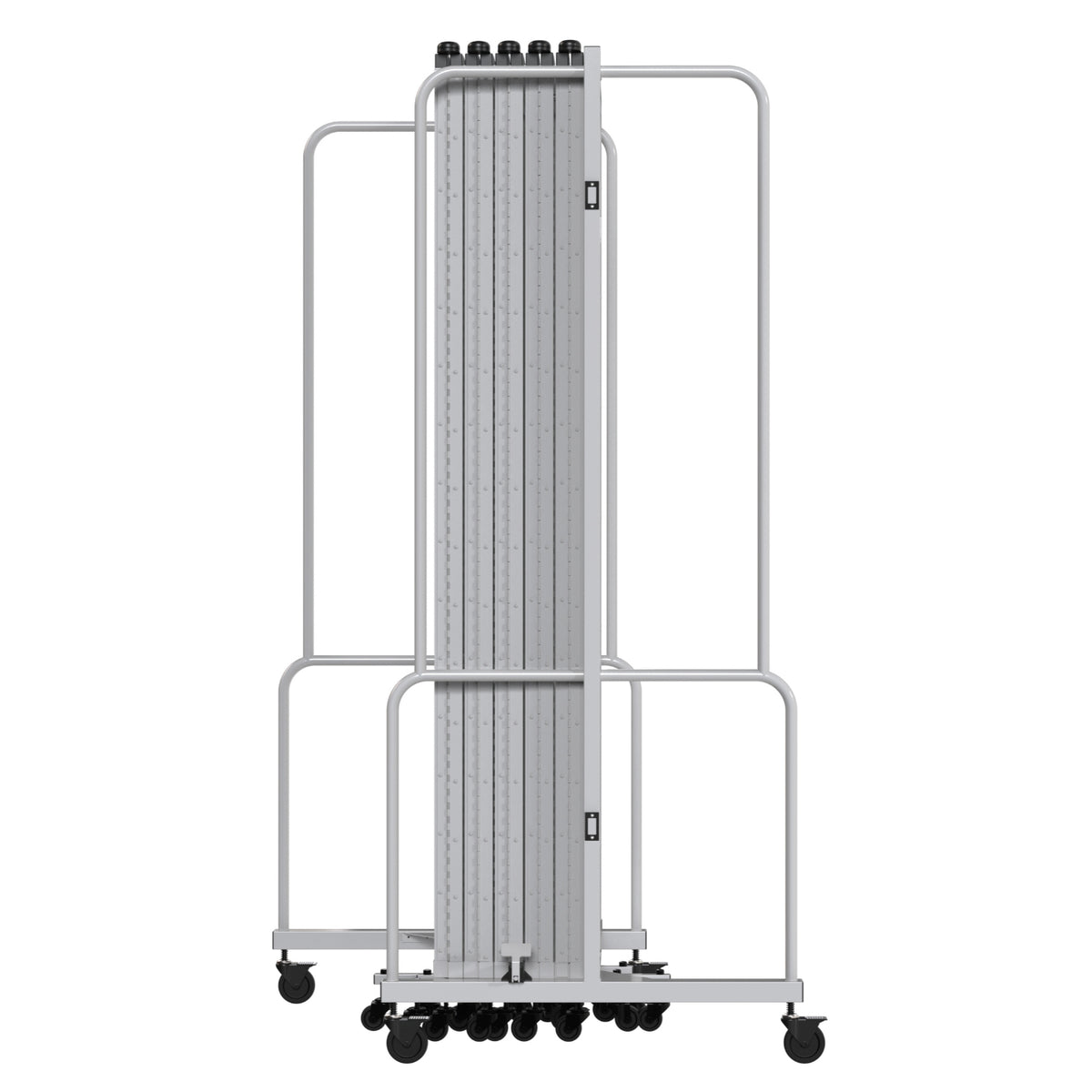 Robo Whiteboard Room Divider with Grey Frame, 6' Height, 11 Sections