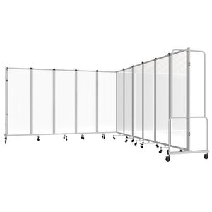Robo Whiteboard Room Divider with Grey Frame, 6' Height, 11 Sections