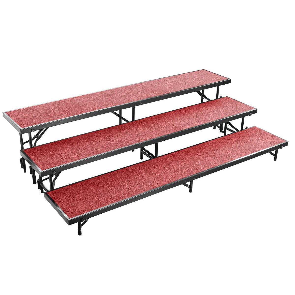 Multi-Level Straight Standing Choral Risers, 18" x 96" Platforms