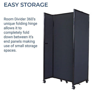 Room Divider 360° Folding Portable Partition with Soundsorb Acoustical Fabric Panels, 14' W x 6' H