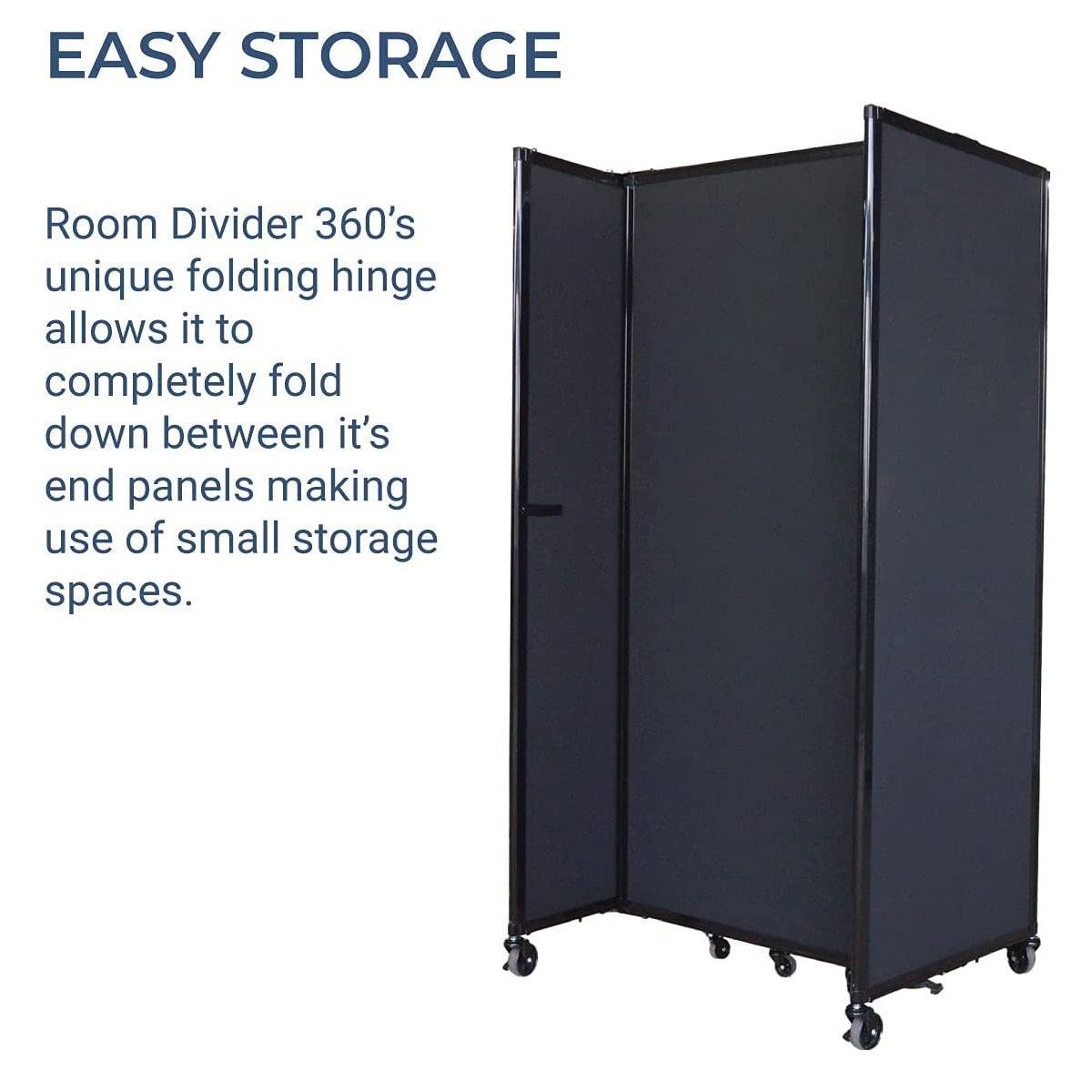 Room Divider 360° Folding Portable Partition with Fluted Polycarbonate Panels, 19' 6" W x 6' H
