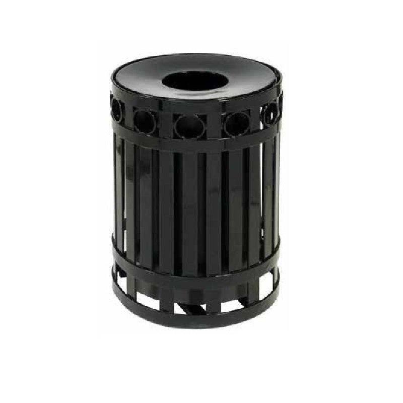 32 Gallon Ring Waste Receptacle with Spun Metal Lid